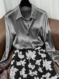 Sincere Cattle Goods! 40 Mme Heavy Heavy Silk Shirt Silk Silk Silk High-End Temperament Shirt Woman