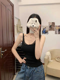 988# Early Autumn New Pure-Haired Lace Lace Warm Sling Vest Slimming Female Fixed With Chest Cushion