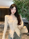 Pure Lusty Design Hairy V-Neck Sweater Women's Autumn And Winter New Slim Thin Niche Cardigan Top