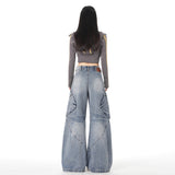 Mali Mary & Vintage | Deconstruct Multi-Pocket Design | Loose-Fitting Wide-Legged Jeans Girl Eichun Pattern
