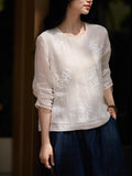 2025 Summer Heavy Industry Lien Nail Embroidery Clear Round Collar Top Lady / Dress Suit