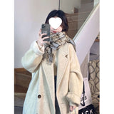 Oatmeal Haired Women 2025 Autumn And Winter 2025 New Korean Version Of Loose Medium And Long Burst Hair Coat