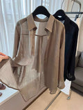 CHAO-Level Recommendation!Old Money Style High-End Tobacco Stinging Shirt Women 2025 Summer Loose Sunscreen Top
