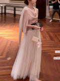 Lucerne Midnight_Guire Collar Vest / Exquisite Hot Diamond Oblique Dress White A Word Half Body Skirt