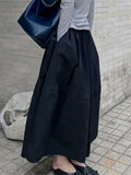 Black Flower Moss Half Skirt Women In Early Autumn 2026 New Loose Waist Cover Thin High Waist Grow Long Skirt