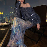 New Chinese-Style V-Necked Squint Sweater Filament Velvet Half Dress Suit Women's Autumn And Winter