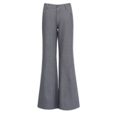 Grey High Sense Of Wisdom Fashionable Low-Rise Casual Trousers Women TR Mixed Sleung No Leg Suit Casual Pants