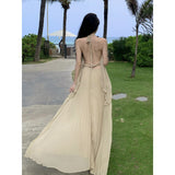 2025 Seaside Holiday Dress High Atmosphere To Take Pictures Goddess Wearing A Big Swing Flowing Fairy Suit Dress