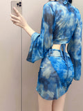 Bikini Four-Piece Swimsuit Women Split The New Conservative Long-Sleeved Meat Masking Thin Swimsuit Women Bolis 9578