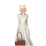 French Retro Niche White Wave Dot Short-Sleeved Dress Women's 2026 New Summer Temperament Waist Dress