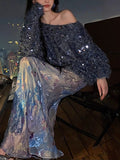 New Chinese-Style V-Necked Squint Sweater Filament Velvet Half Dress Suit Women's Autumn And Winter