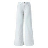 Old Money Latte Milk Tea Color Elastic Horn Low Waist Not Leg Thin Horn Trousers Jeans Jeans