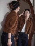 Autumn Fashion Fashion Fashion High-Grade Cold Is A Unique And Beautiful Retro Style Coffee Color Short Coat