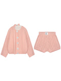 Sentosa West Lazy Wind Wool Casual Set Of Loose Button Knitted Straight Shorts
