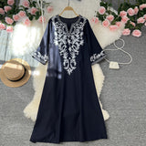 In The Autumn Of 2025, The New Ocean Court Wind Reduced The Age Of The V Lap Over The Knee Loose Thin Dress Large Skirt
