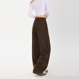 Vintage Autumn And Winter Main Push A Rich Coffee Brick Red Light Khaki Brown Trousers & Lengthen