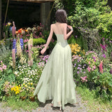 Holiday Style Dress Women 2025 Spring New French Sling Skirt Sanya Travel Network Yarn Super Fairy Long Skirt