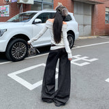25Th Ootd! | Vintage Original Cow-Collision Stitching Low-Waisted Straight-Leg Jeans Pattern Trousers