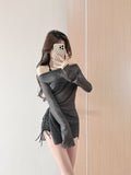 Strict 2026 Swimsuit Women's Split Hooded Shirt Dyed Three-Piece Cover Belly Thin Conservative Holiday Hot Springs Thin Belly