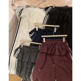 Street Design Fake Two Skirts Woven Girl Sports Trousers Nylon Casual Pants 5 Colors