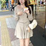 Autumn And Winter New Vtg Ancient Addictive Bunny Knitted Blouse + Half-Dress Short Skirt Girl