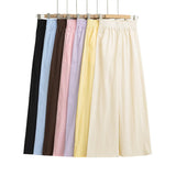 Lulu With The Same Flower Crotch Waist High-Waisted Yoga Pants Casual Loose Thin Slacks Retro Broad Leg Trousers