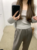 Knitting Series_Imported Yarn Thin Opener / Pure Color Open Shirt Sling With Two Sets Of Fashion Temperament