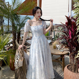 2026 New Summer Tea Break French Chic High-End Feeling Sweet First Love Temperament Fairy Floral Joint Dress Thin