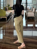 Carriage Color High-Waisted Straight-Legged Sleet Slack Women's Summer 2025 New Loose Thin Pear-Shaped Body Nine-Point Trousers