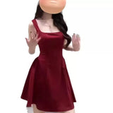 2025 New Fried Street Temperament Dress Goddess Fan Red Sexy Body Playing Skirt
