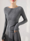High-End Yangzi Yarn Seamless Wool Texture Repair Inside The Woman 2025 Winter Collar Folded Bottom Sweater Gray