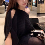High-End Show Sweater Women Lazy With Casual Cut Collar Design Loose Thin Knitting Top