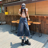Vintage Seven-Point Jeans Women In The Summer Of 2026 High-Rise Show Thin Straight Loose Broad-Legged Trousers