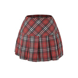 Spice Girls Red Check-In A-Character Skirt Women's Spring And Summer New College Windy Skirts With Thin And High Waist Short Skirt