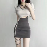 Pure Lusty Temperament Design With A Dress Niche Care Chic Hot Babes Short Skirt Tide