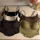 935 # Spice Girls With Chest Pads Small Vest Sling Women's Summer Tight Short Inside The Bottom Shirt Sleeveless Wear