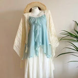 Sweet Temperament Two-Piece Suit Woman 2026 Summer New Tea Slings With Ponve Short Skirt Small Man Thin