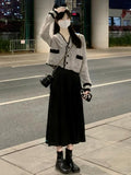 French Small Fragrant Atmosphere Feel Short Cardigan Sweater Women 2025 Spring New V-Neck Knitted Coat Top