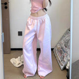 Spice Girls Pink High-Launded Legged Pants Women Spring And Summer Vintage Lazy Relaxed Pantyhose Pantyhose