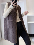 Long-Term Vest Women In Autumn And Winter Long Imitation Lamb Wool Horse Clip Fashion New Gas Lady Coat Woman