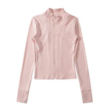 Double-Sided Deyvel Half-High-Necked Bottoming Shirt For Women's Autumn And Winter Hottie To Keep Warm Long-Sleeved Yoga Tops