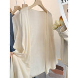Knitted Coat Autumn Lazy Wind Sun Cardigan Women Summer Long Loose Sling Skirt Outside The Shawl Hooded Shirt Top