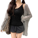1092 # Pure Lust Lace! External Expansion Chest Waist Fine Grinding Hair Warm Vest Bra Woman With Chest Pad Autumn