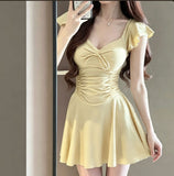 Strict 2026 New Purpure Body Thin Belly Conservative Student Dress Fresh Pure Swimsuit