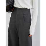 [Share The Good Things] 2025 New Autumn And Winter Banana Pants Women High-Waisted West Pants Dark Gray Loose Broad Leg Pants