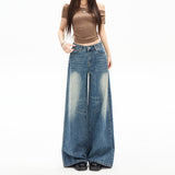 Wash Old Blue Jeans Spring And Summer New Long Legs Straight Trousers & Lengthy Jeans Thin Woman