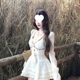 French Autumn New Pure Lusty Temperament Hottie V-Neck Design Dress Women's Waist Thin High-End A Skirt