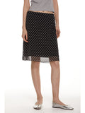 ST French Romantic Retro High-End Temperament Elegant Thin Permeable Point Print Double Body Skirt Woman