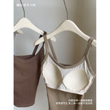 1019 # One Cup Sling Small Vest Woman Lazy Thread Cotton Inside And Outside Wearing A Slimmed Hottie Thin Summer