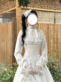 French Retro Court Style Dress Women Early Spring And Autumn Long Sleeves Small Long Dress Minimalist Style Wearing Waist Skirt